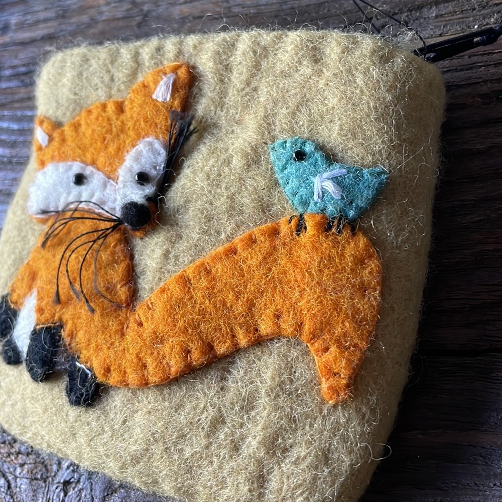 Wool felt fox coin purse NWOT‎ - Picture 2 of 5